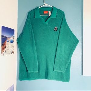 Liz Claiborne Pullover Collared Sweater - Green